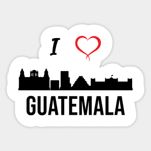 I love Guatemala City Skyline Guatemala Central America Sticker